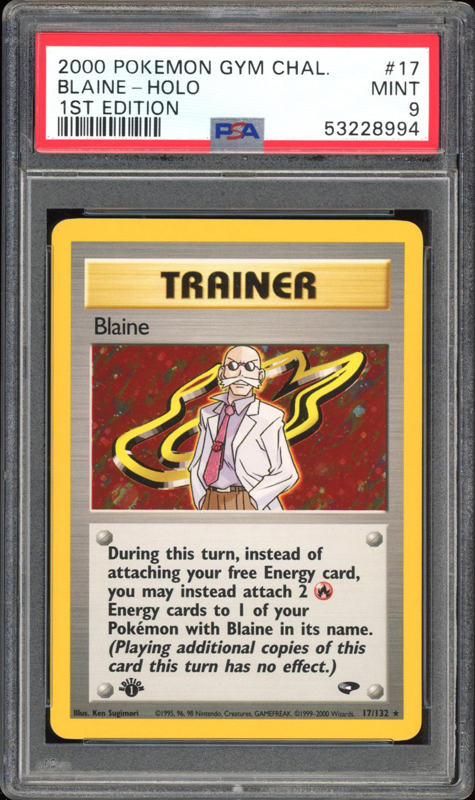 Blaine 1st Edition - PSA 9 - Gym Challenge - #017 - Holo - PokeRand