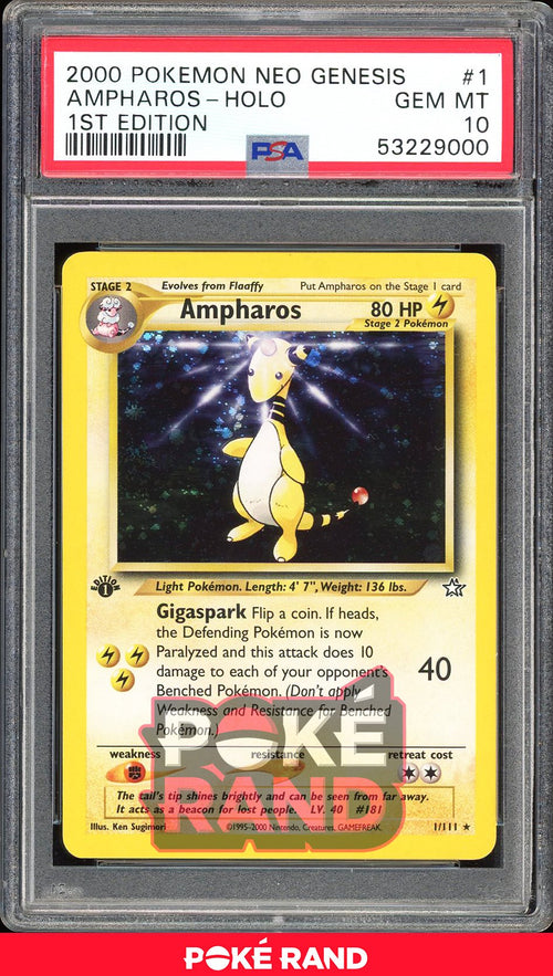 Ampharos 1St Edition - PSA 10 - Neo Genesis - #1 - Holo