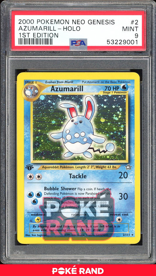 Azumarill 1St Edition - PSA 9 - Neo Genesis - #2 - Holo