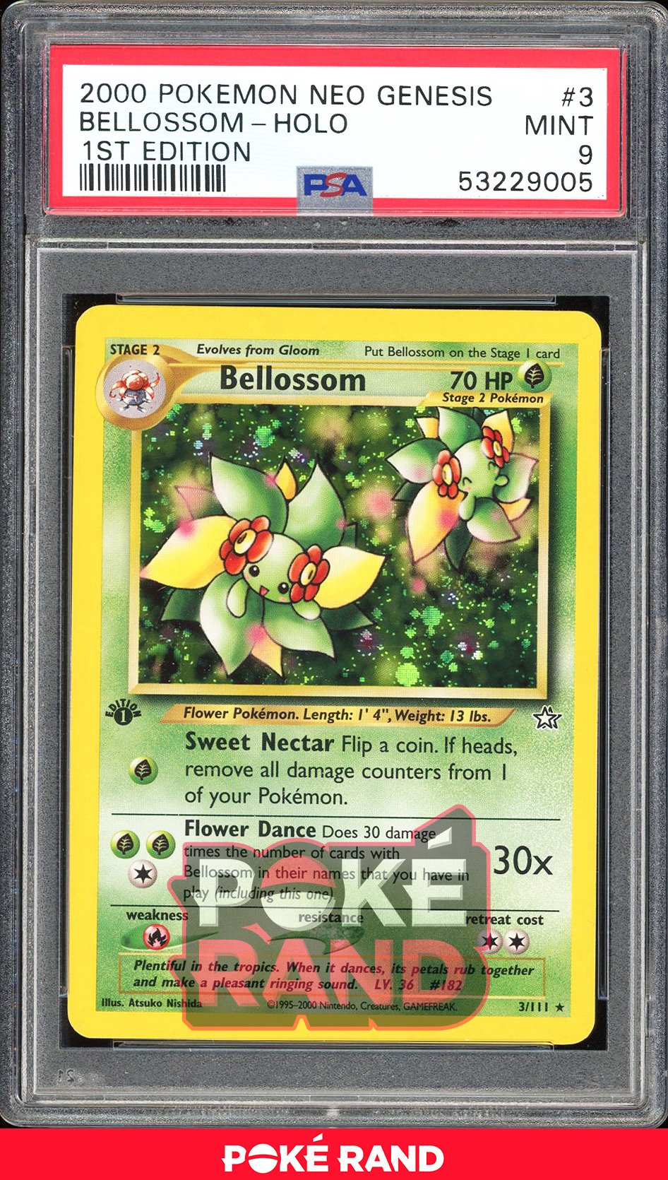 Bellossom 1St Edition - PSA 9 - Neo Genesis - #3 - Holo