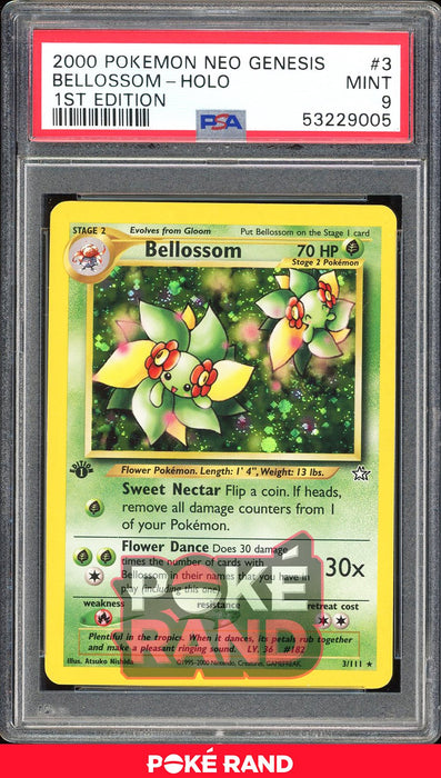 Bellossom 1St Edition - PSA 9 - Neo Genesis - #3 - Holo