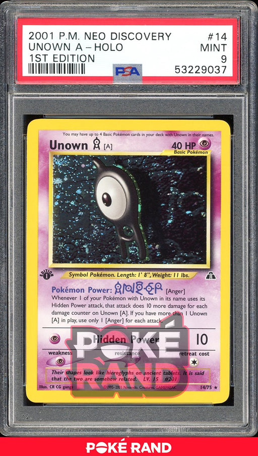 Unown A 1St Edition - PSA 9 - Neo Discovery - #14 - Holo