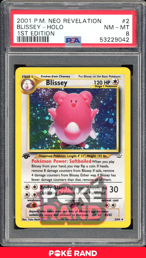 Blissey 1St Edition - PSA 8 - Neo Revelation - #2 - Holo