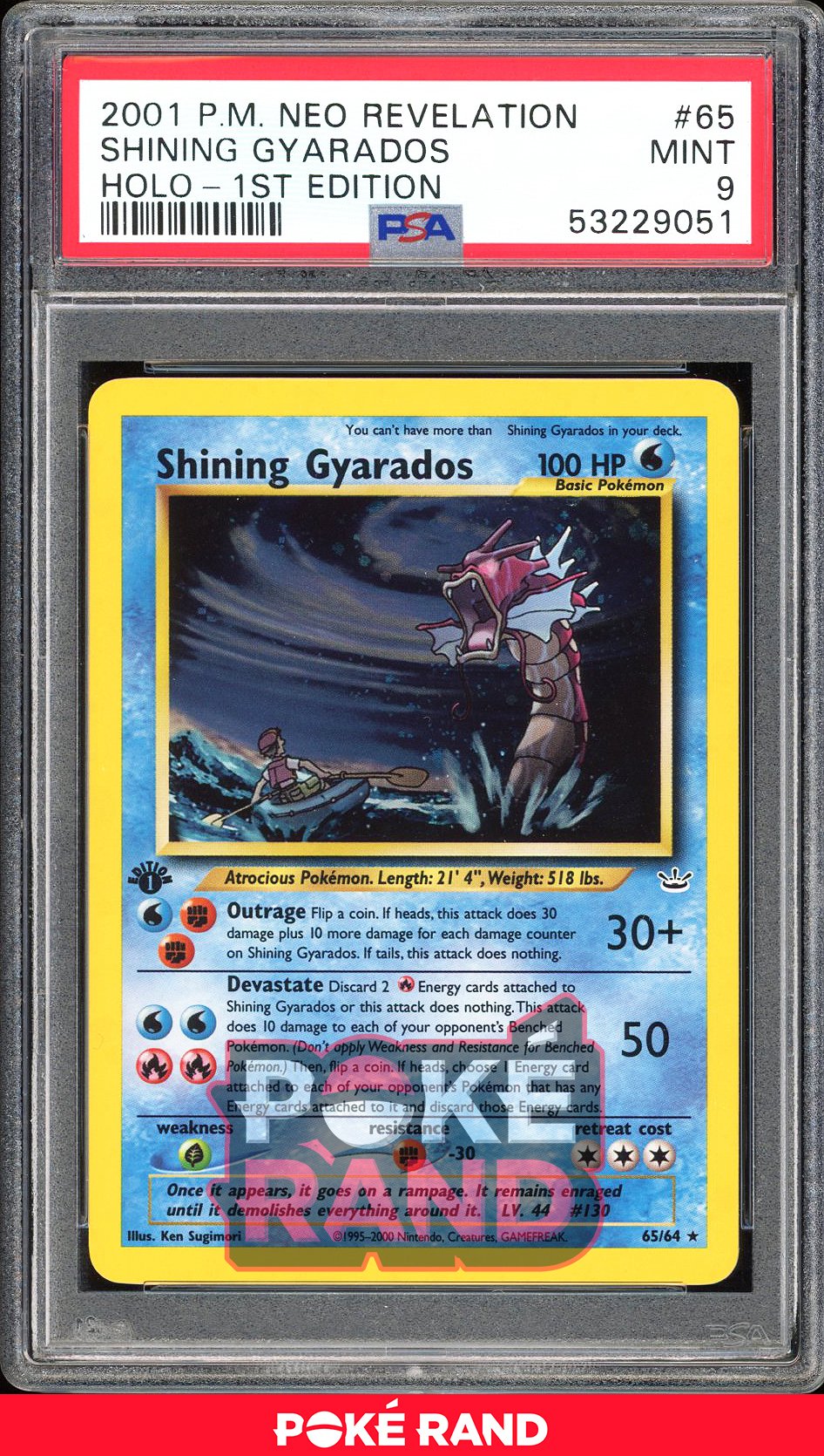 Shining Gyarados 1St Edition - PSA 9 - Neo Revelation - #65 - Holo