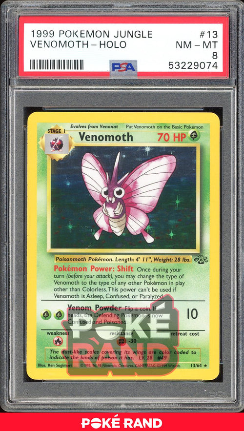 Venomoth  - PSA 8 - Jungle - #13 - Holo