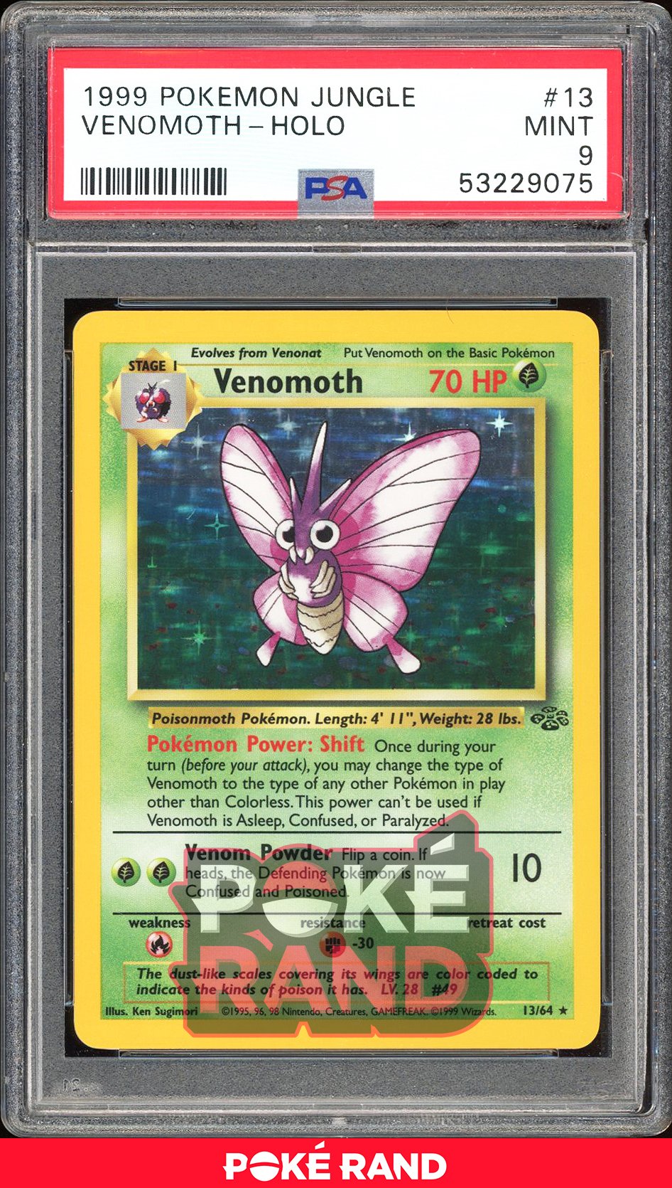 Venomoth  - PSA 9 - Jungle - #13 - Holo