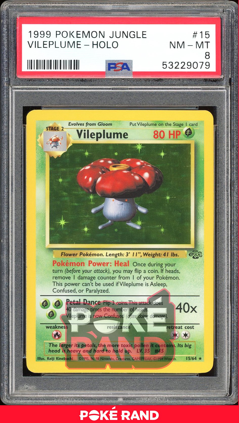 Vileplume  - PSA 8 - Jungle - #15 - Holo