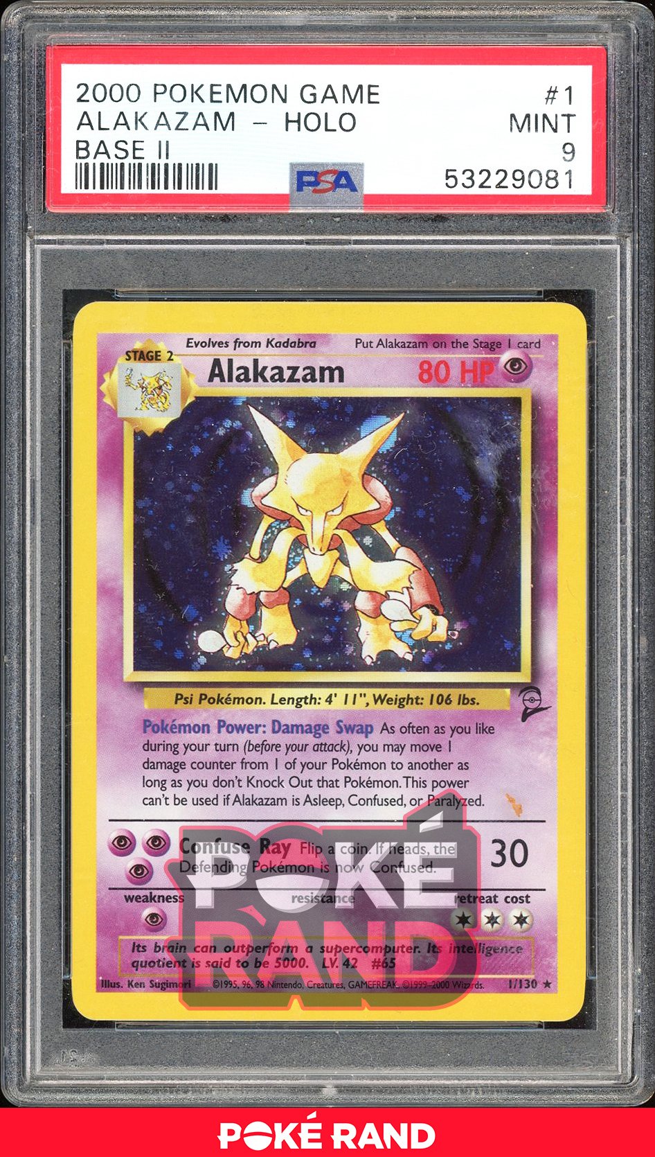 Alakazam  - PSA 9 - Base Set 2 - #1 - Holo