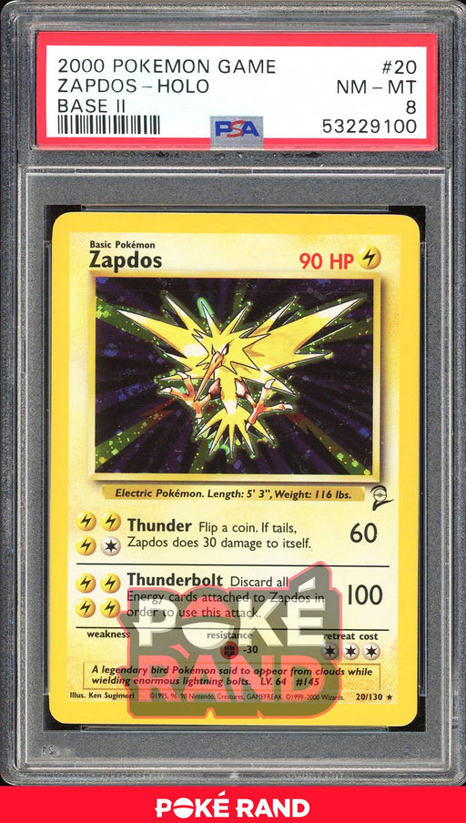 Zapdos  - PSA 8 - Base Set 2 - #20 - Holo