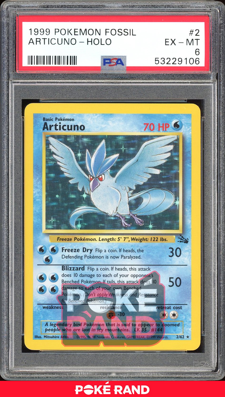 Articuno  - PSA 6 - Fossil - #2 - Holo