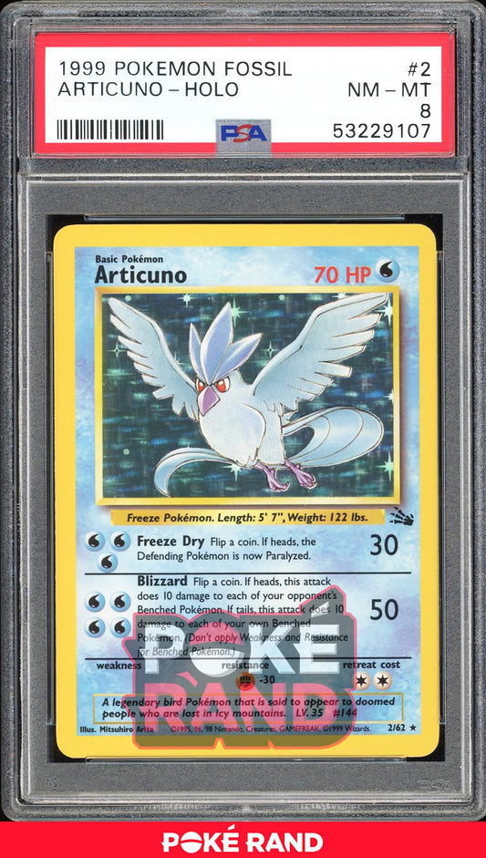 Articuno  - PSA 8 - Fossil - #2 - Holo