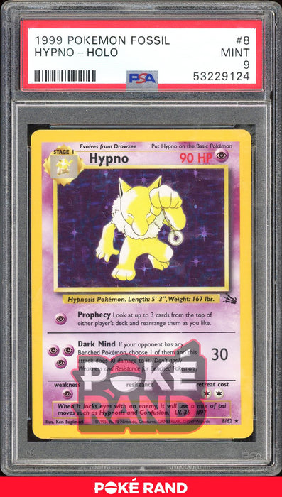 Hypno  - PSA 9 - Fossil - #8 - Holo