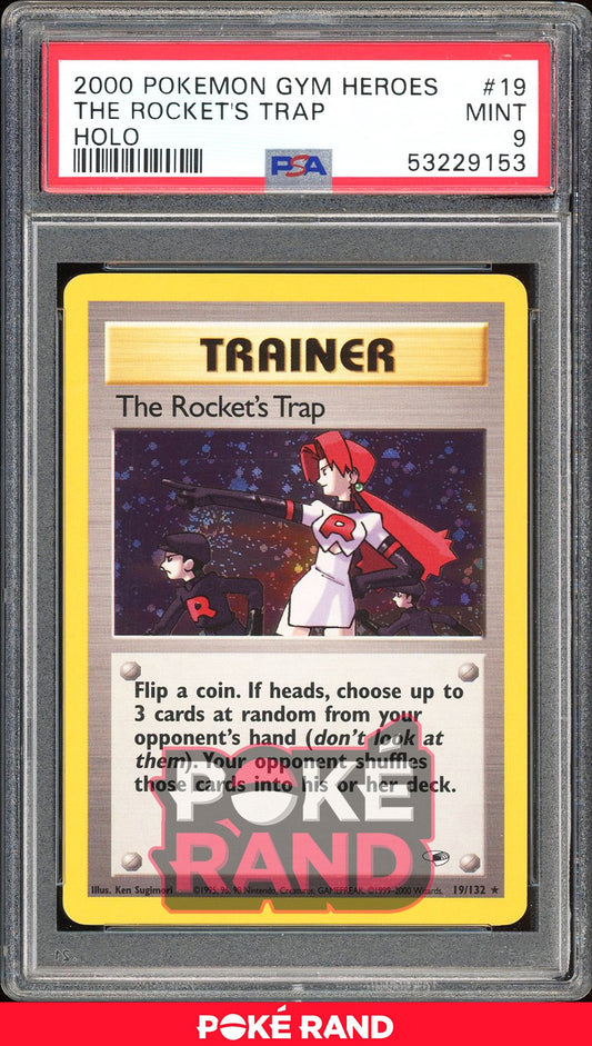 The Rocket'S Trap  - PSA 9 - Gym Heroes - #19 - Holo