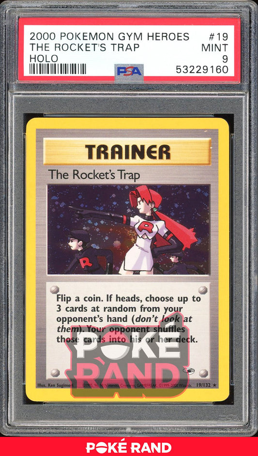 The Rocket'S Trap  - PSA 9 - Gym Heroes - #19 - Holo