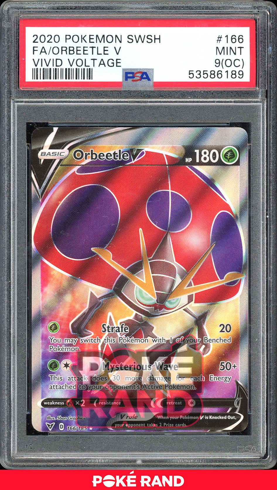 Orbeetle V Full Art - PSA 9 OC - Vivid Voltage - #166 - Holo