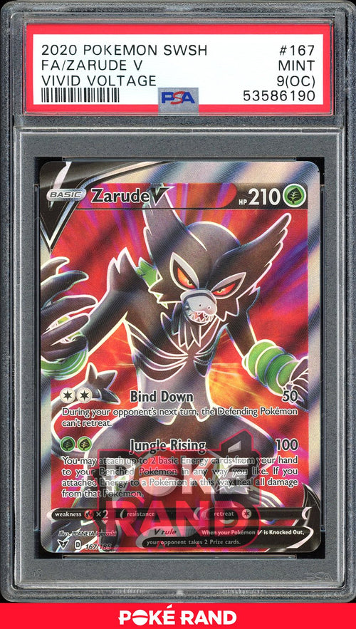 Zarude V Full Art - PSA 9 OC - Vivid Voltage - #167 - Holo