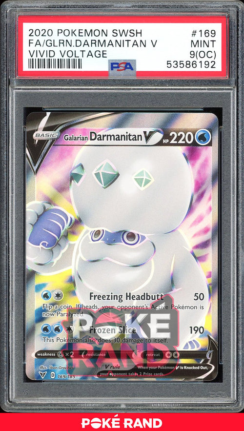 Galarian Darmanitan V Full Art - PSA 9 OC - Vivid Voltage - #169 - Holo