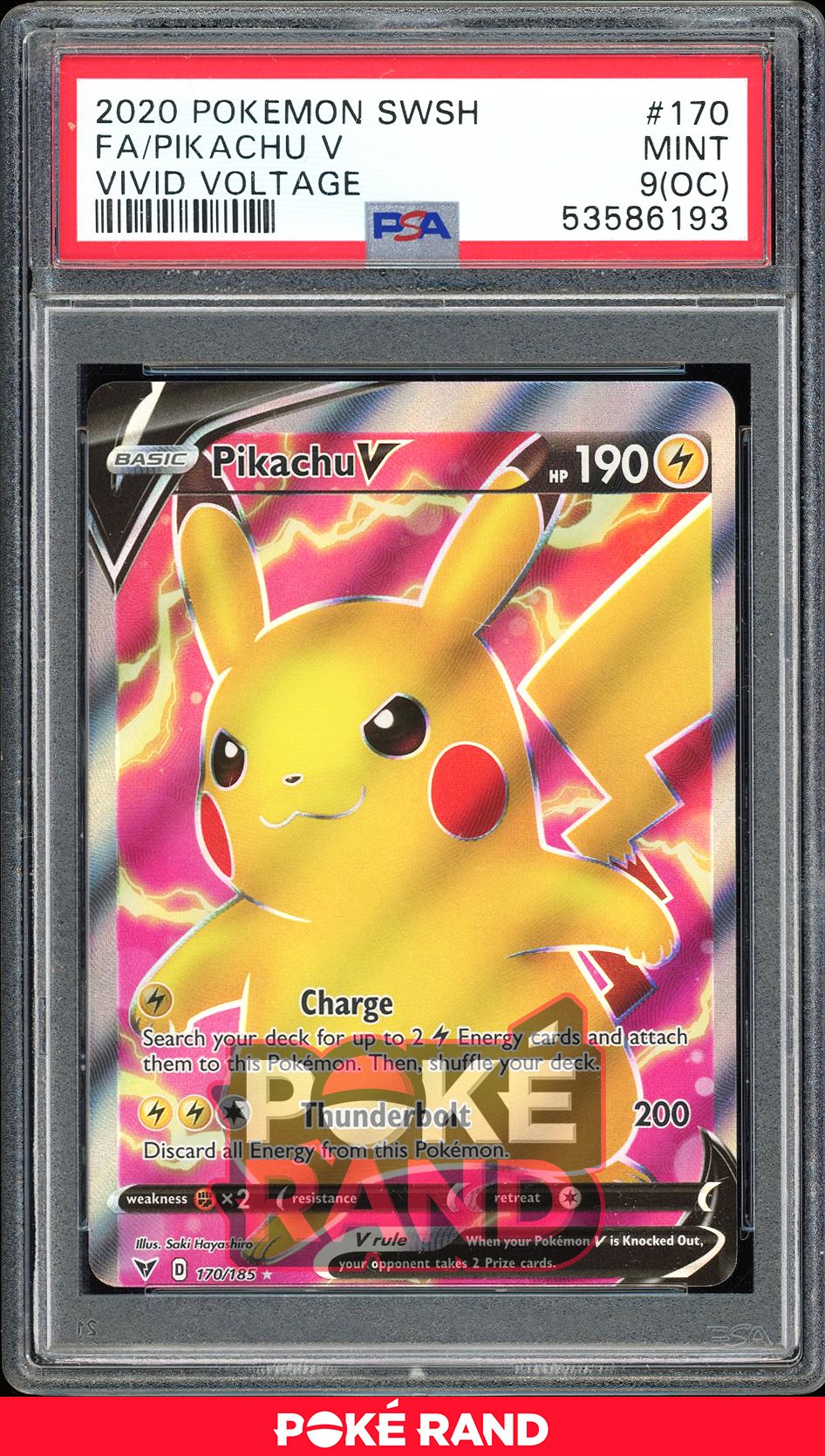 Pokemon Pikachu online V Full Art psa9