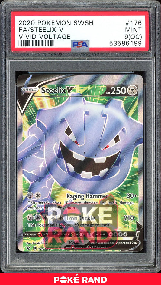 Steelix V Full Art - PSA 9 OC - Vivid Voltage - #176 - Holo