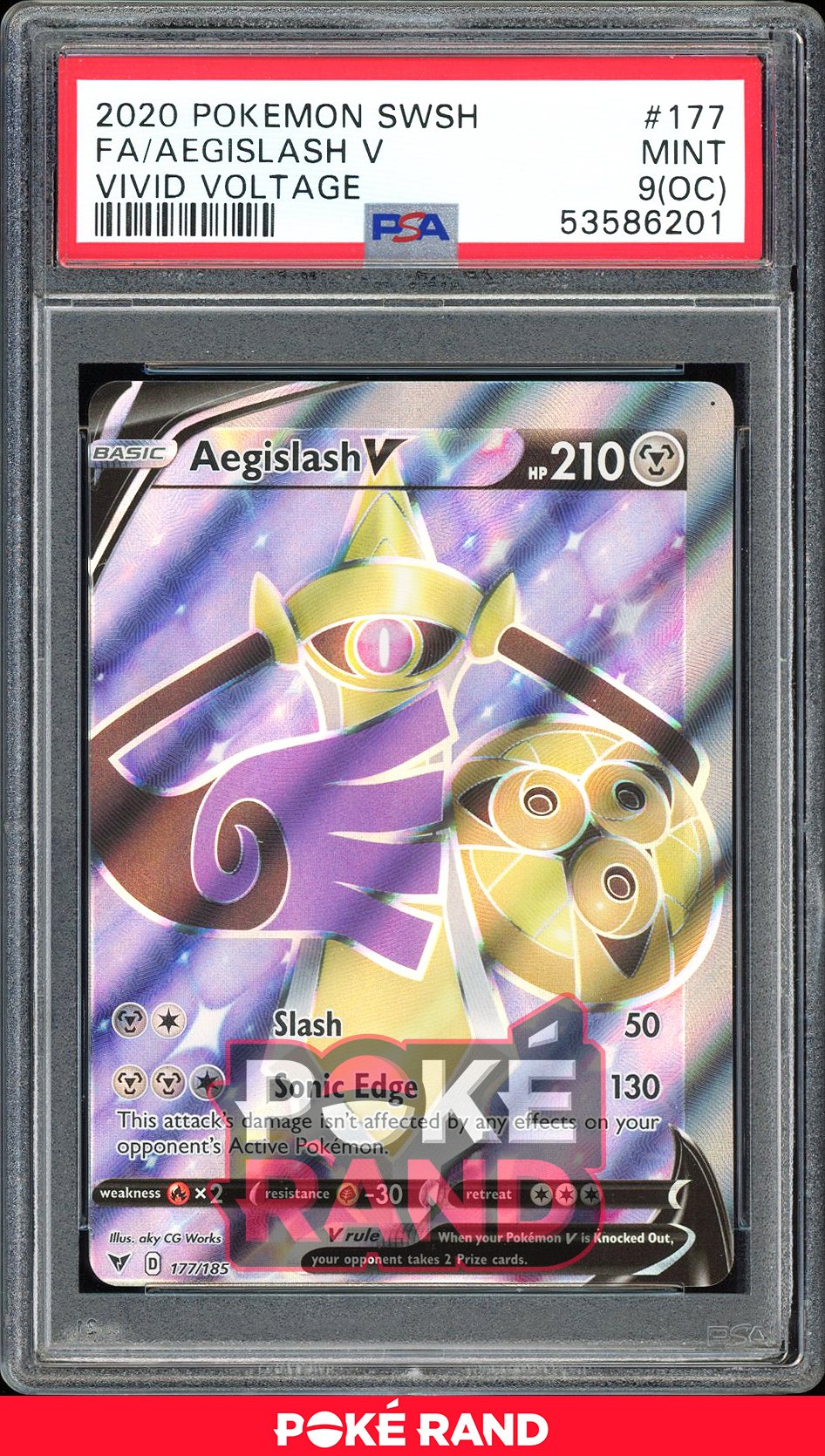 Aegislash V Full Art - PSA 9 OC - Vivid Voltage - #177 - Holo