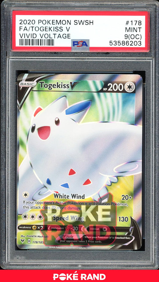 Togekiss V Full Art - PSA 9 OC - Vivid Voltage - #178 - Holo