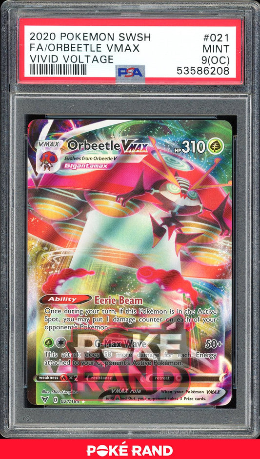 Orbeetle Vmax  - PSA 9 OC - Vivid Voltage - #21 - Holo