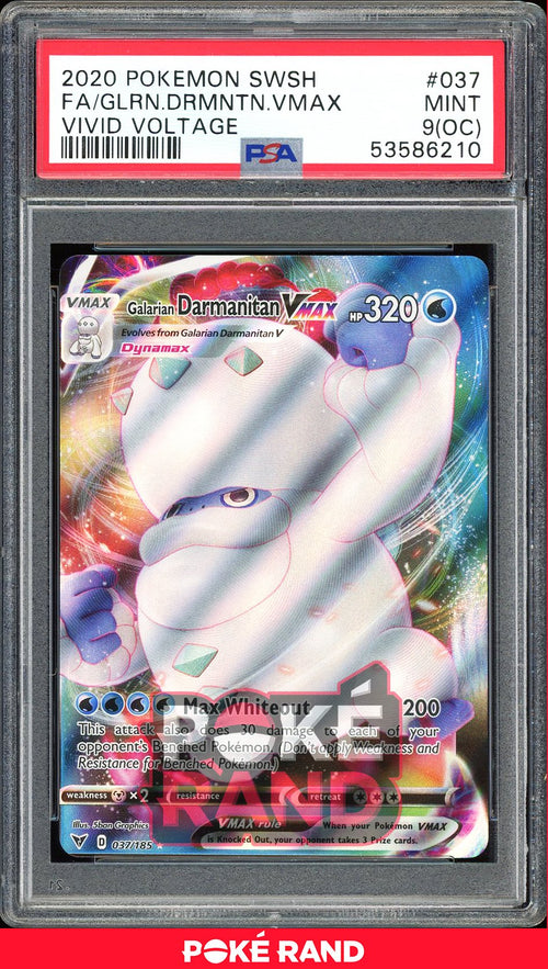 Galarian Darmanitan Vmax  - PSA 9 OC - Vivid Voltage - #37 - Holo