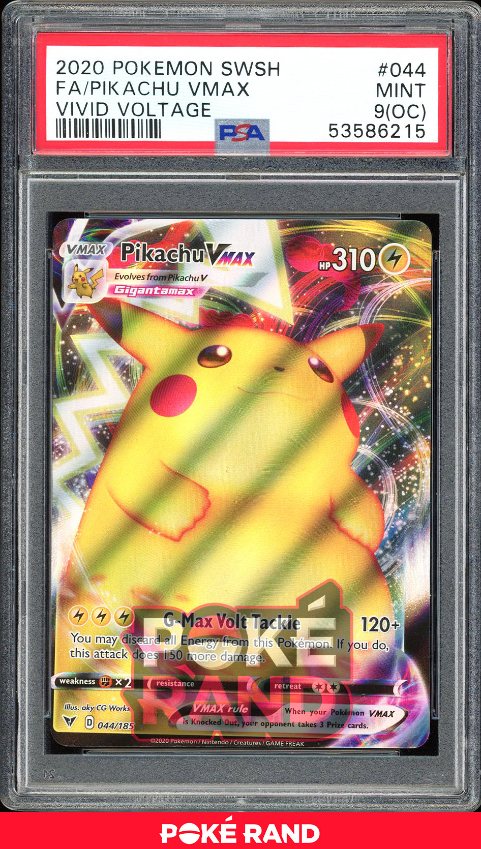 Pikachu VMAX 044/185 - PSA 9(OC) - Vivid Voltage Full Art