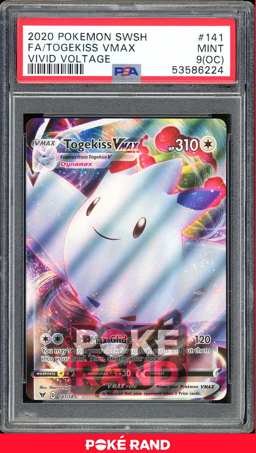 Togekiss V Full Art - PSA 9 OC - Vivid Voltage - #141 - Holo