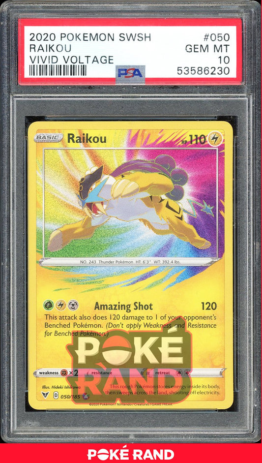 Raikou  - PSA 10 - Vivid Voltage - #50 - Holo