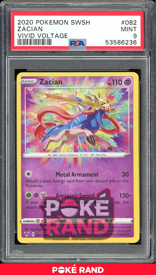 Zacian  - PSA 9 - Vivid Voltage - #82 - Holo