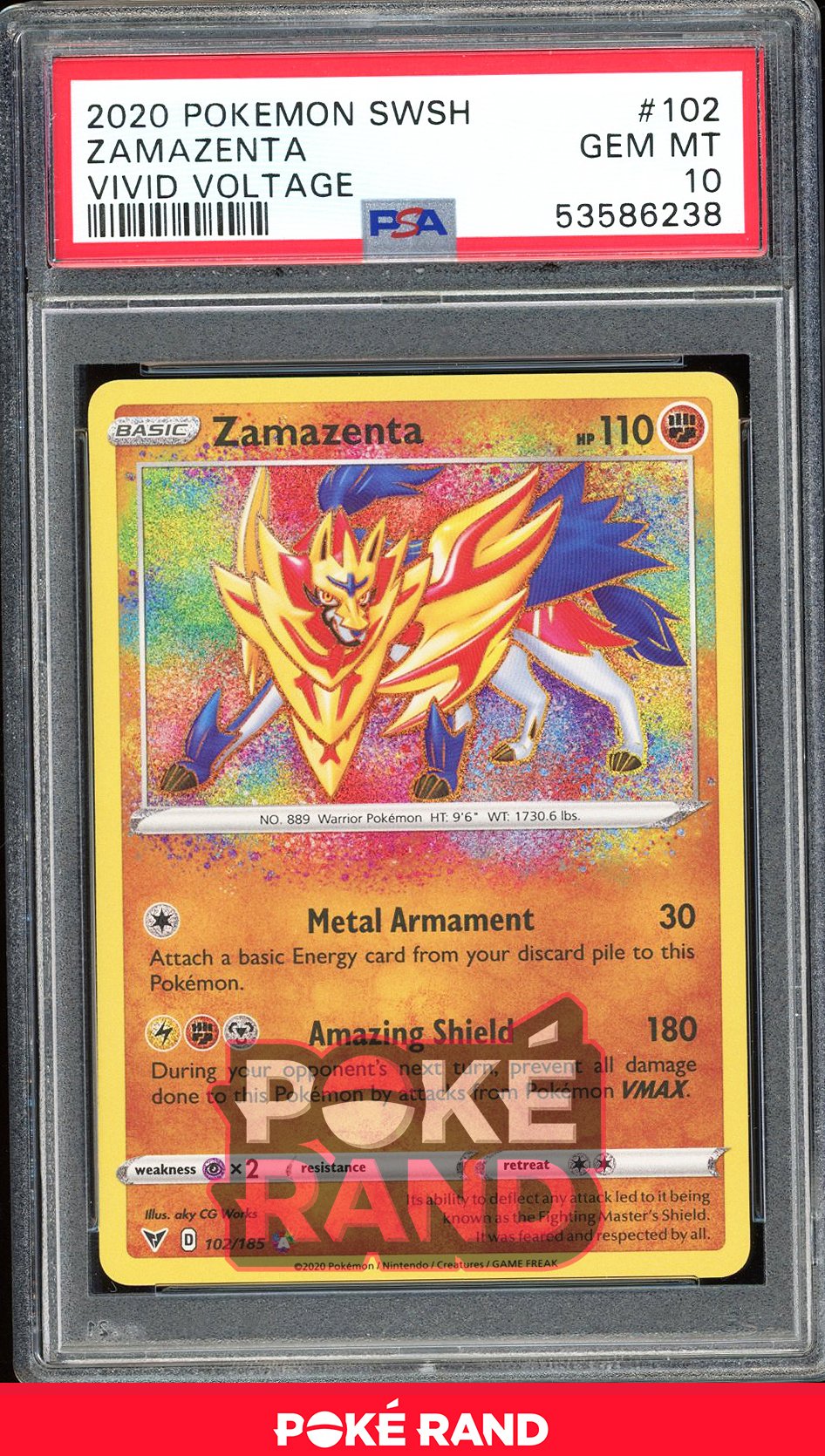 Zamazenta  - PSA 10 - Vivid Voltage - #102 - Holo