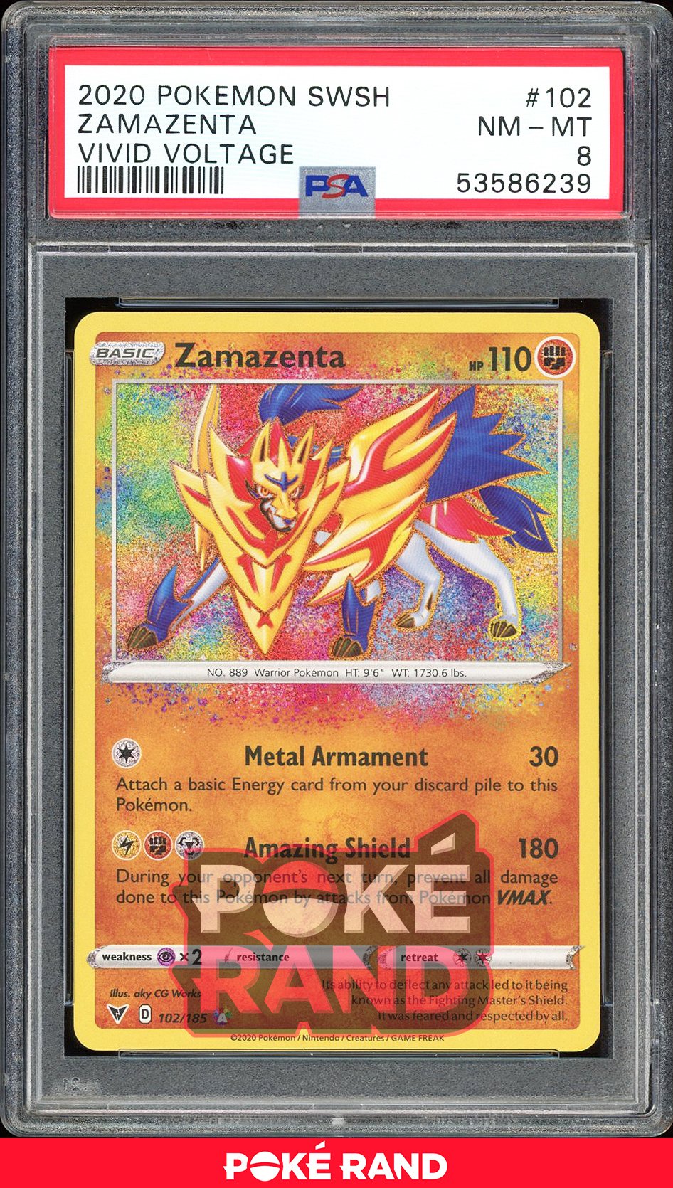 Zamazenta  - PSA 8 - Vivid Voltage - #102 - Holo