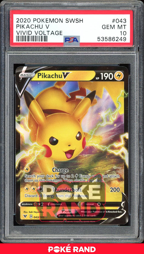 Pikachu V  - PSA 10 - Vivid Voltage - #43 - Holo