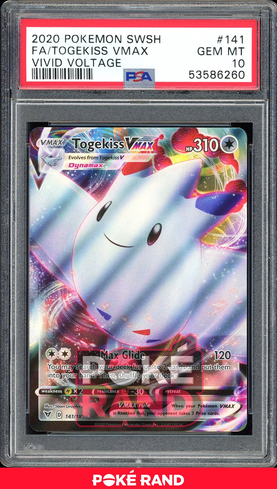 Togekiss Vmax Full Art - PSA 10 - Vivid Voltage - #141 - Holo