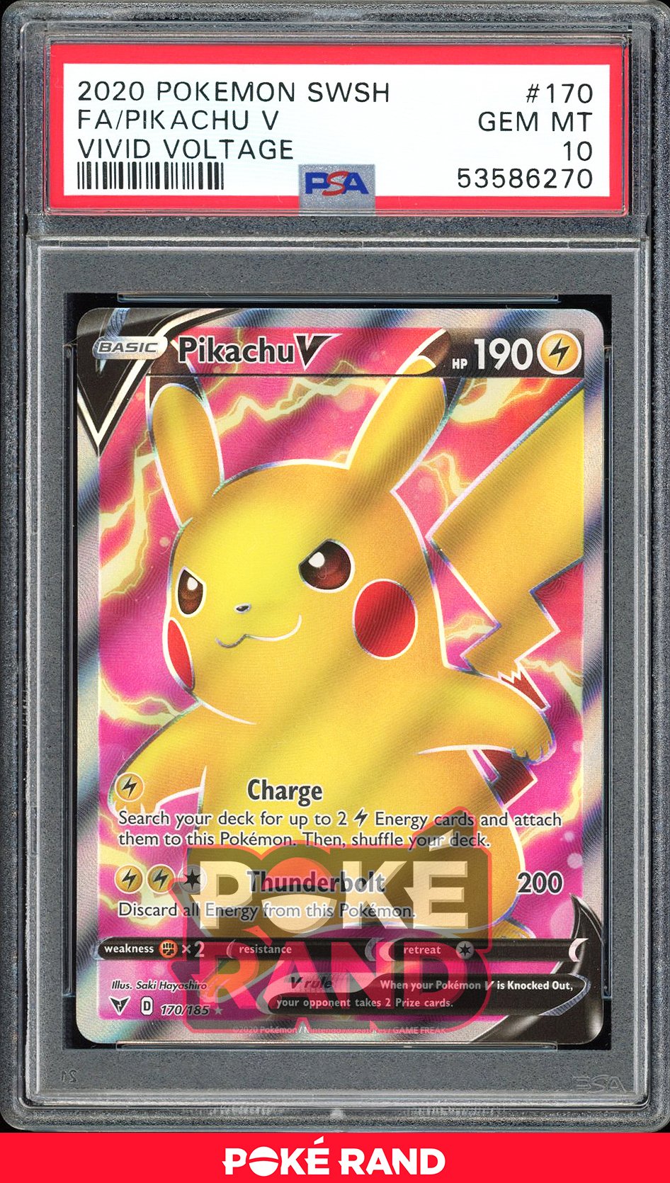 Pikachu Full Art - PSA 10 - Vivid Voltage - #170 - Holo