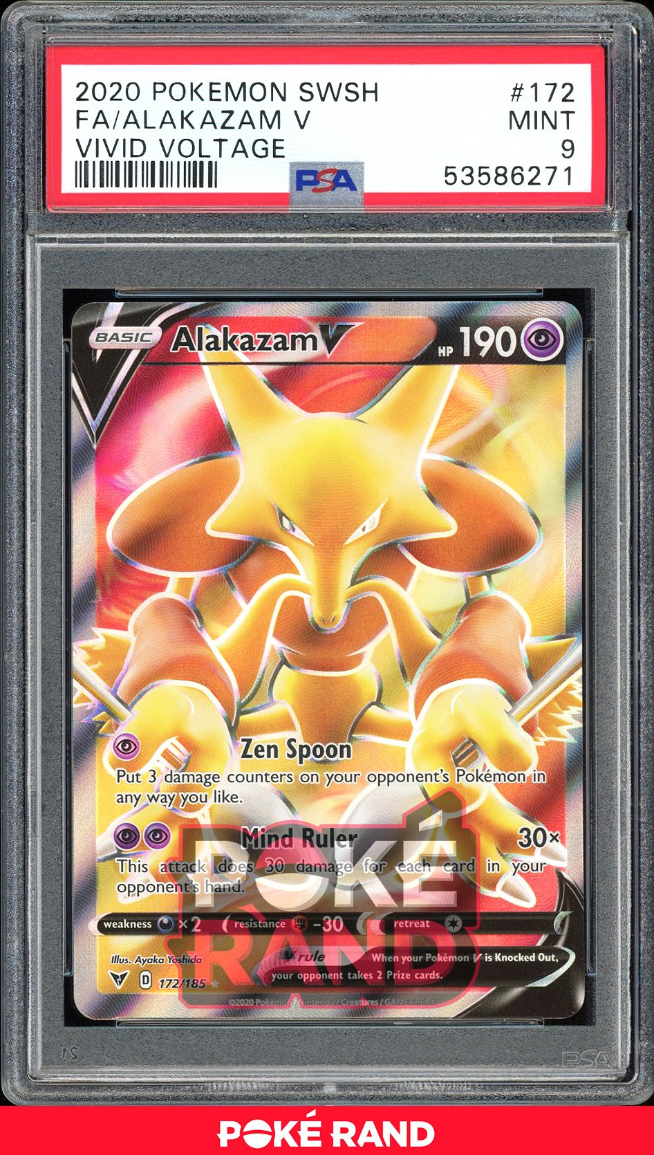 Alakazam Full Art - PSA 9 - Vivid Voltage - #172 - Holo