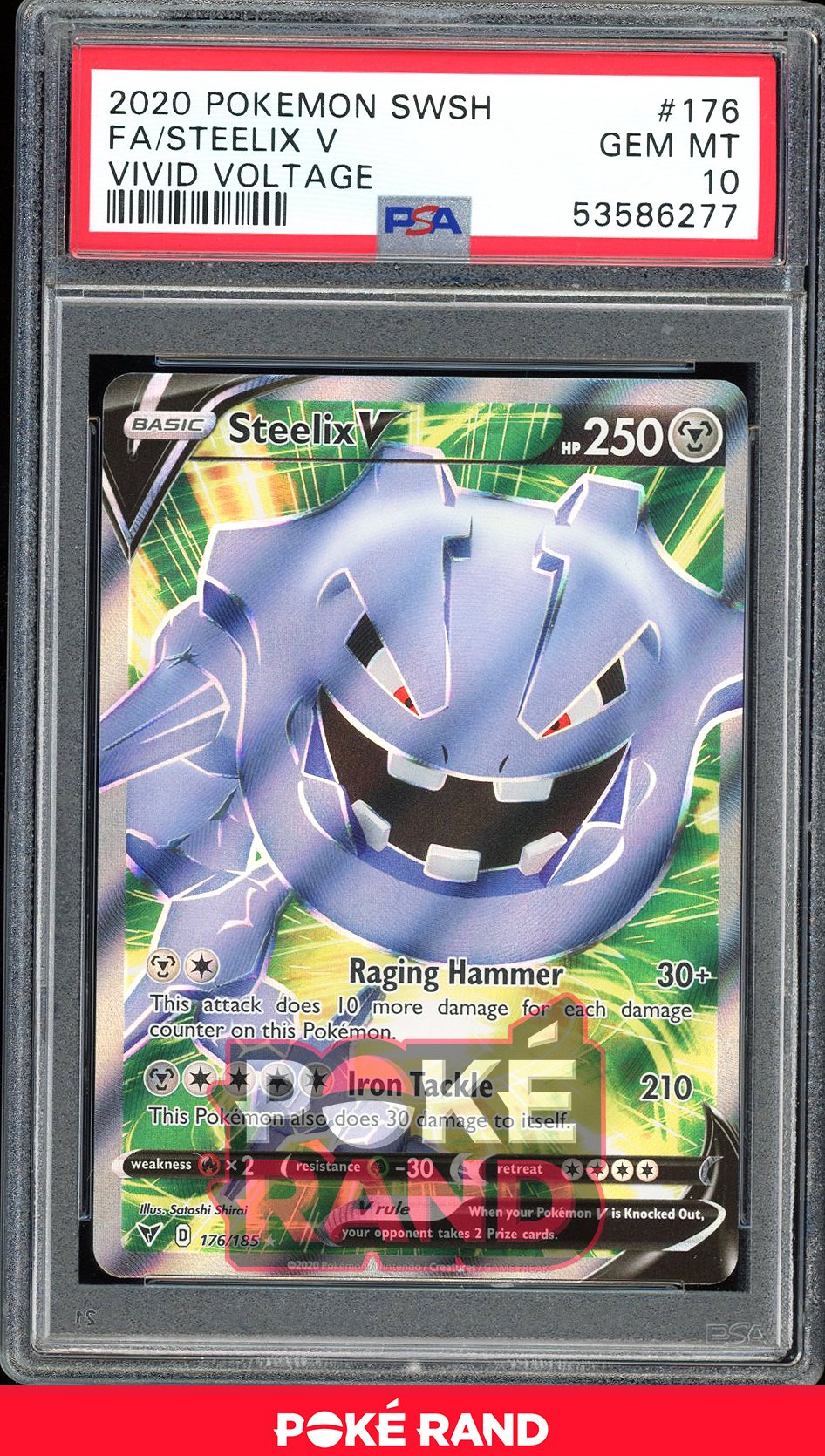 Steelix V Full Art - PSA 10 - Vivid Voltage - #176 - Holo