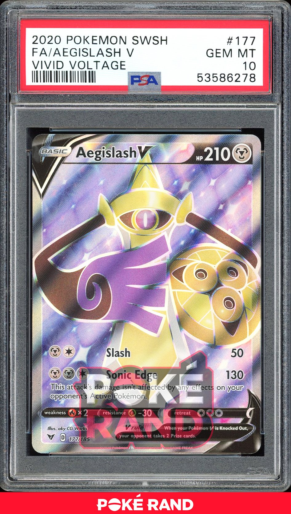 Aegislash V Full Art - PSA 10 - Vivid Voltage - #177 - Holo