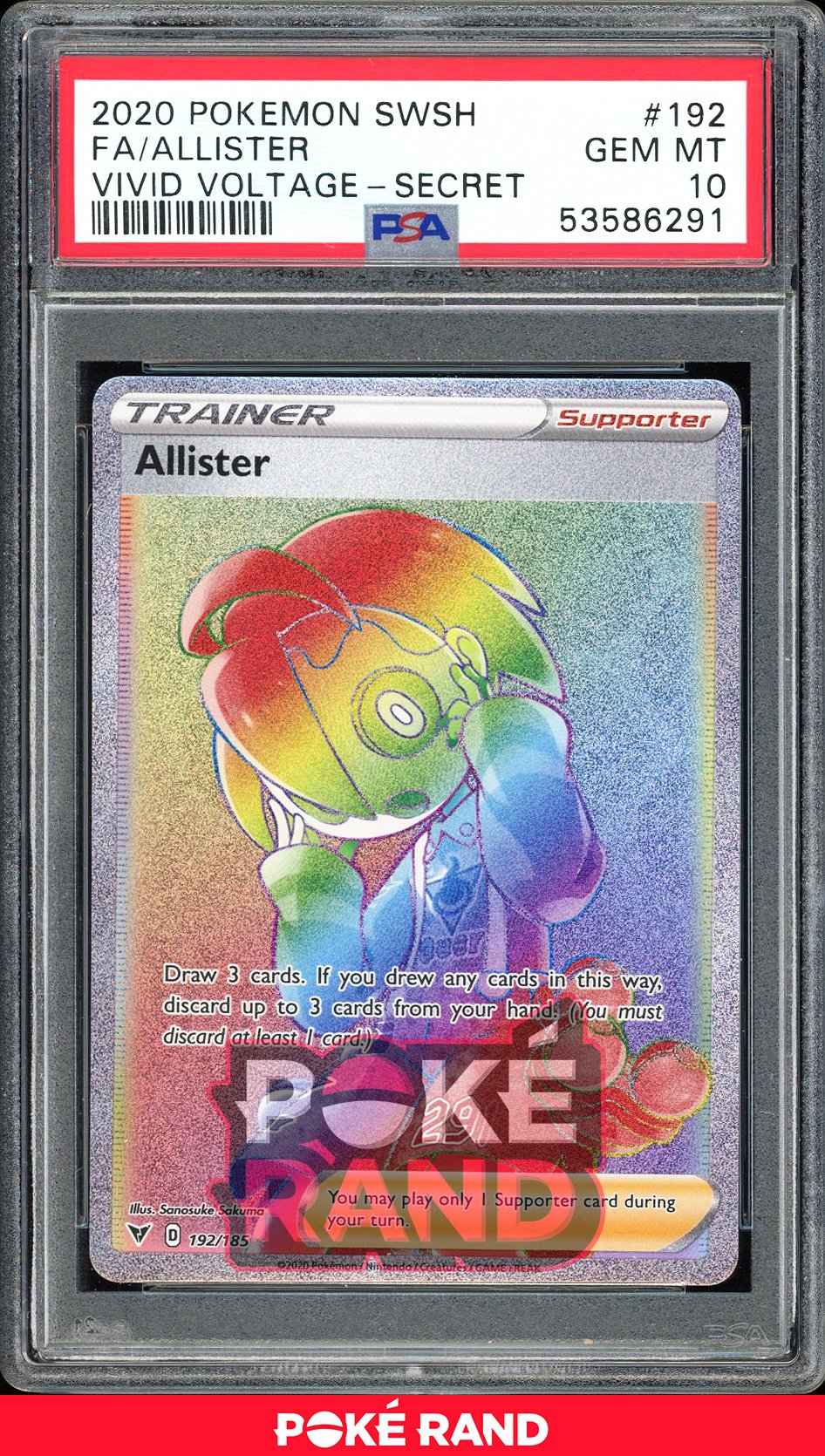 Allister Secret Rare - PSA 10 - Vivid Voltage - #192 - Holo