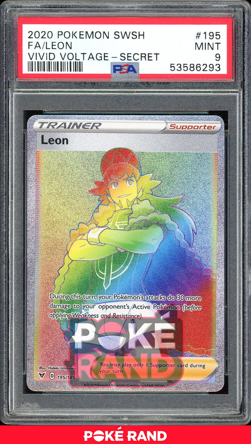 Leon Secret Rare - PSA 9 - Vivid Voltage - #195 - Holo