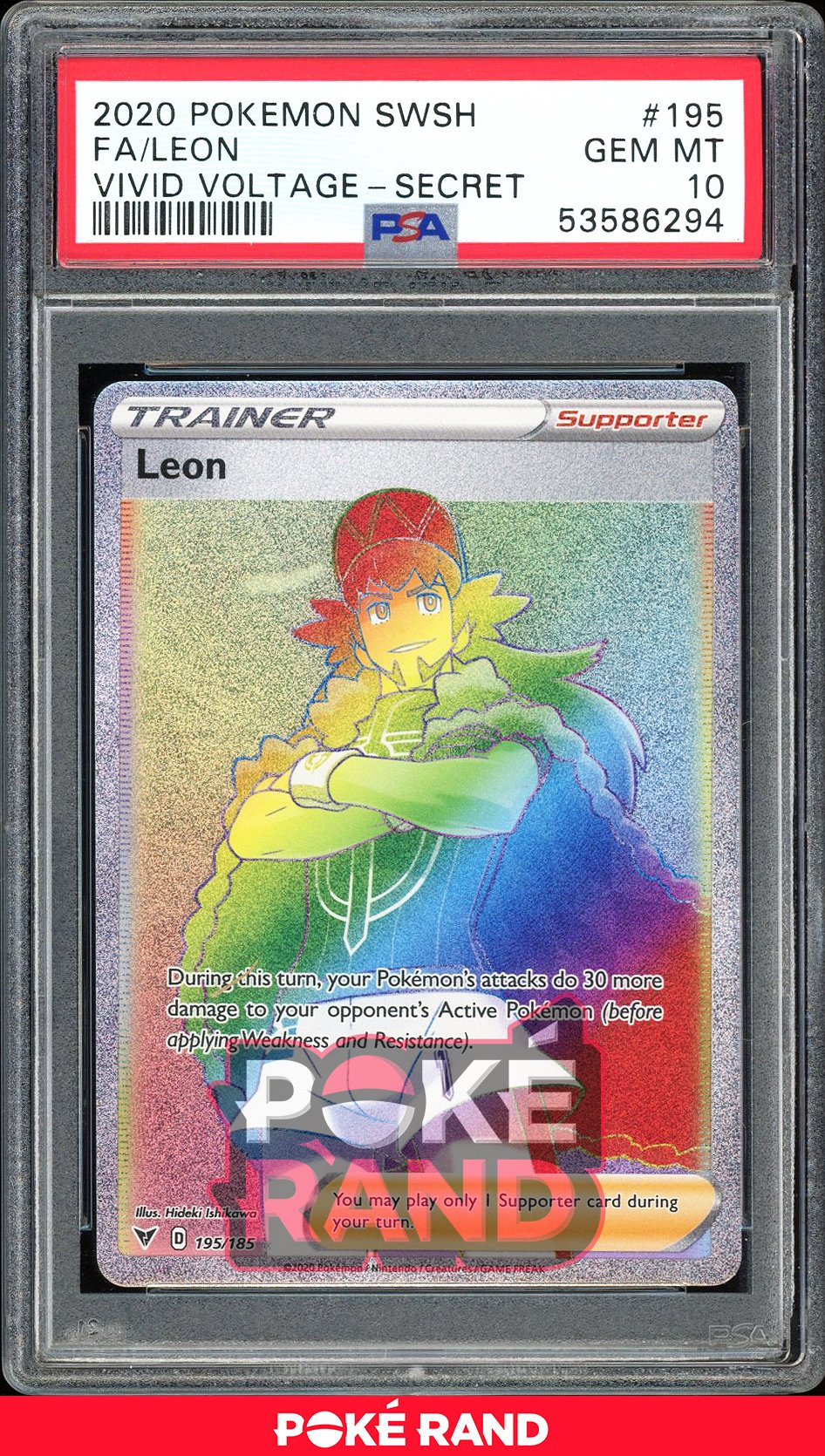 Leon Secret Rare - PSA 10 - Vivid Voltage - #195 - Holo