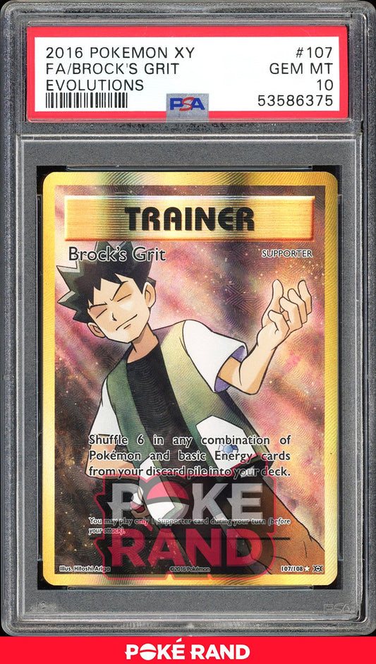 Brock'S Grit  - PSA 10 - Evolutions - #107 - Holo