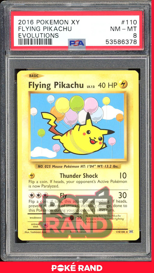 Flying Pikachu  - PSA 8 - Evolutions - #110 - Non Holo
