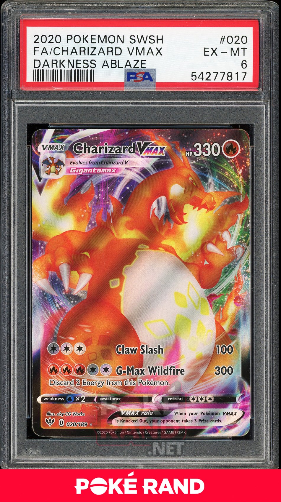 Charizard VMax (PSA 6) - Darkness Ablaze #20 - PokeRand