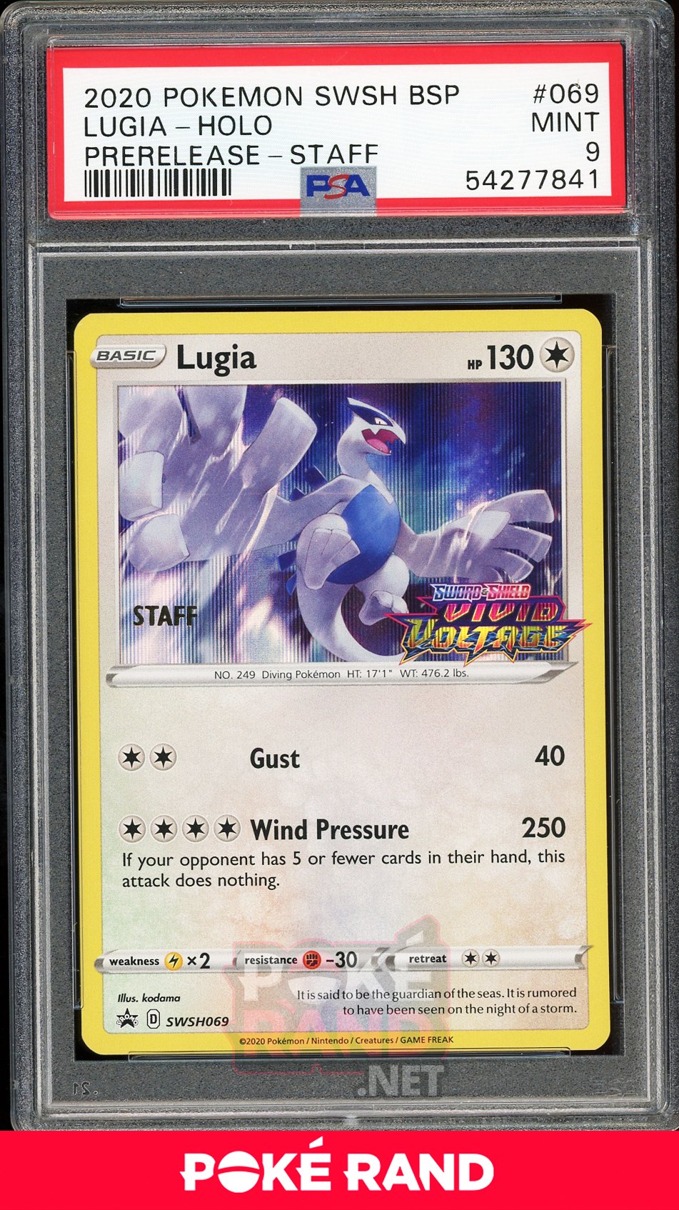 Lugia Staff Pre-Release (PSA 9) - Vivid Voltage SWSH069 - PokeRand