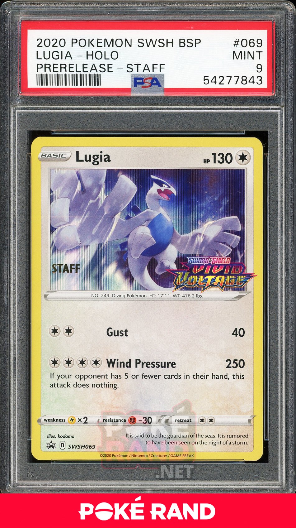 Lugia Staff Pre-Release (PSA 9) - Vivid Voltage SWSH069 - PokeRand