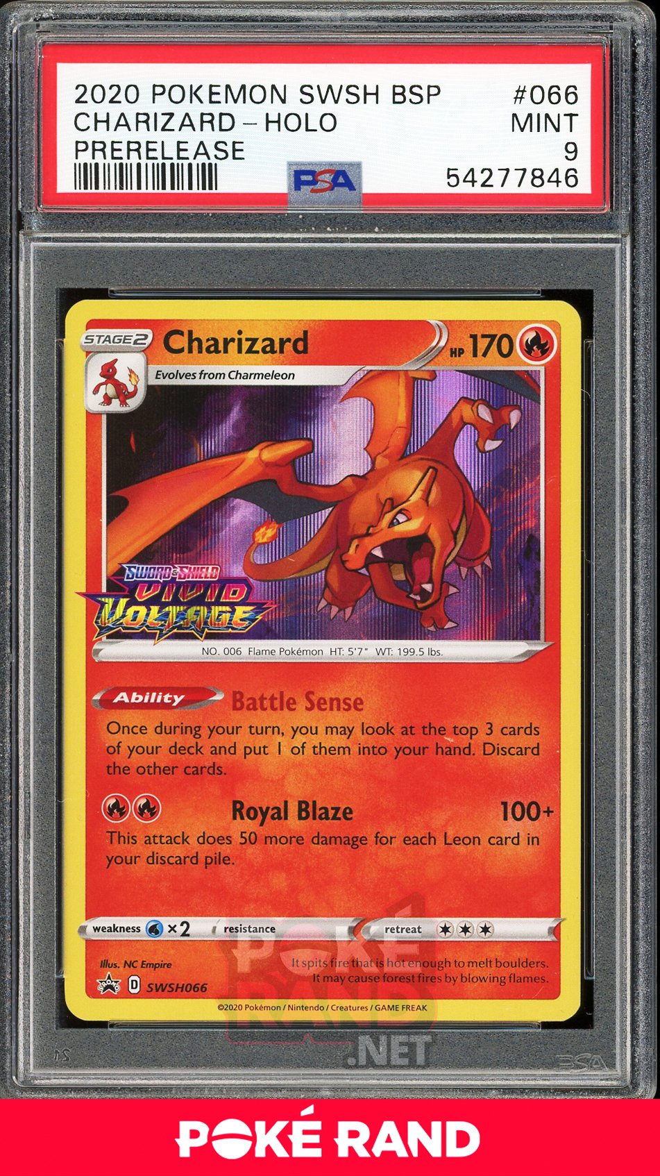 Charizard Pre-Release (PSA 9) - Vivid Voltage SWSH066 - PokeRand