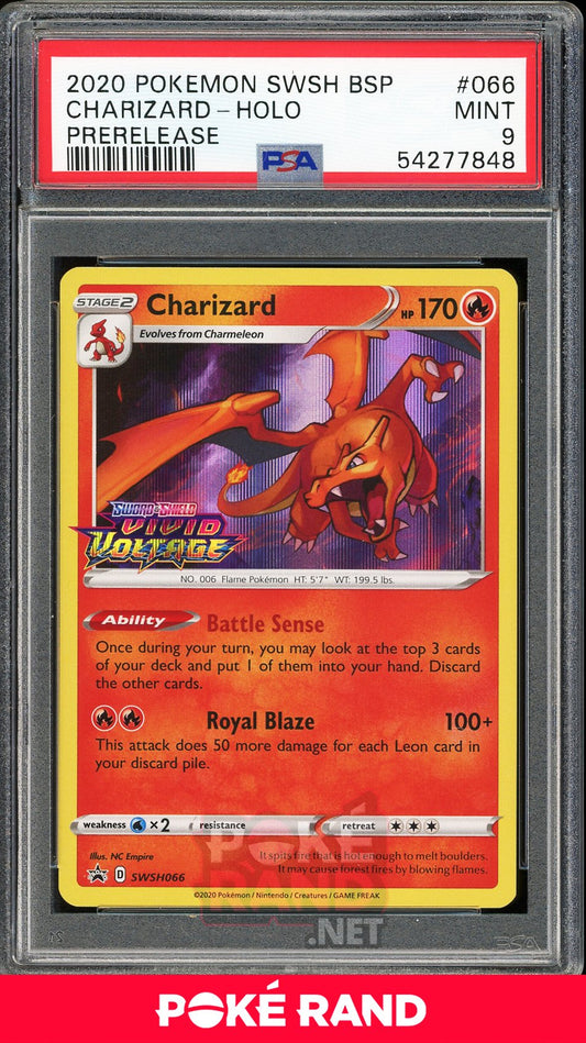 Charizard Pre-Release (PSA 9) - Vivid Voltage SWSH066 - PokeRand