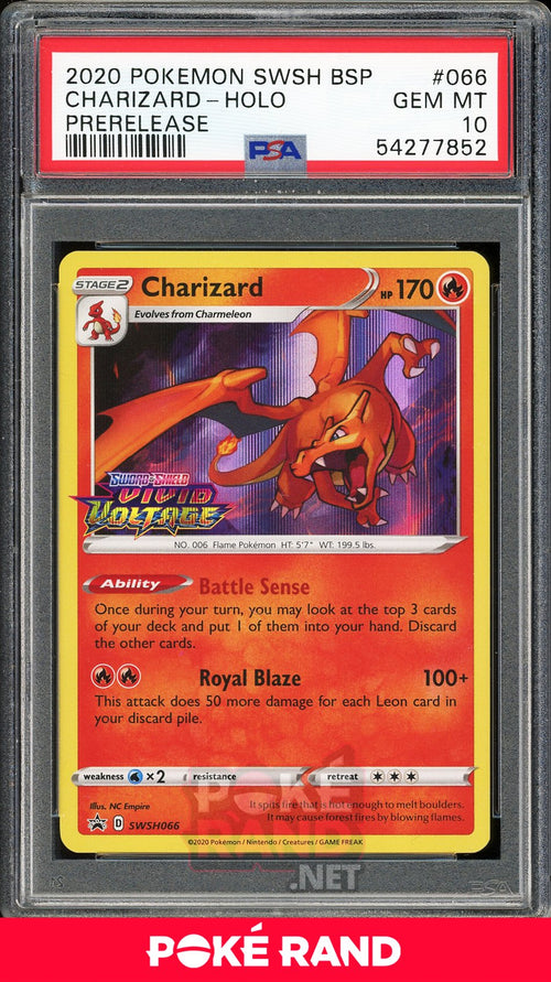 Charizard Pre-Release (PSA 10) - Vivid Voltage SWSH066 - PokeRand